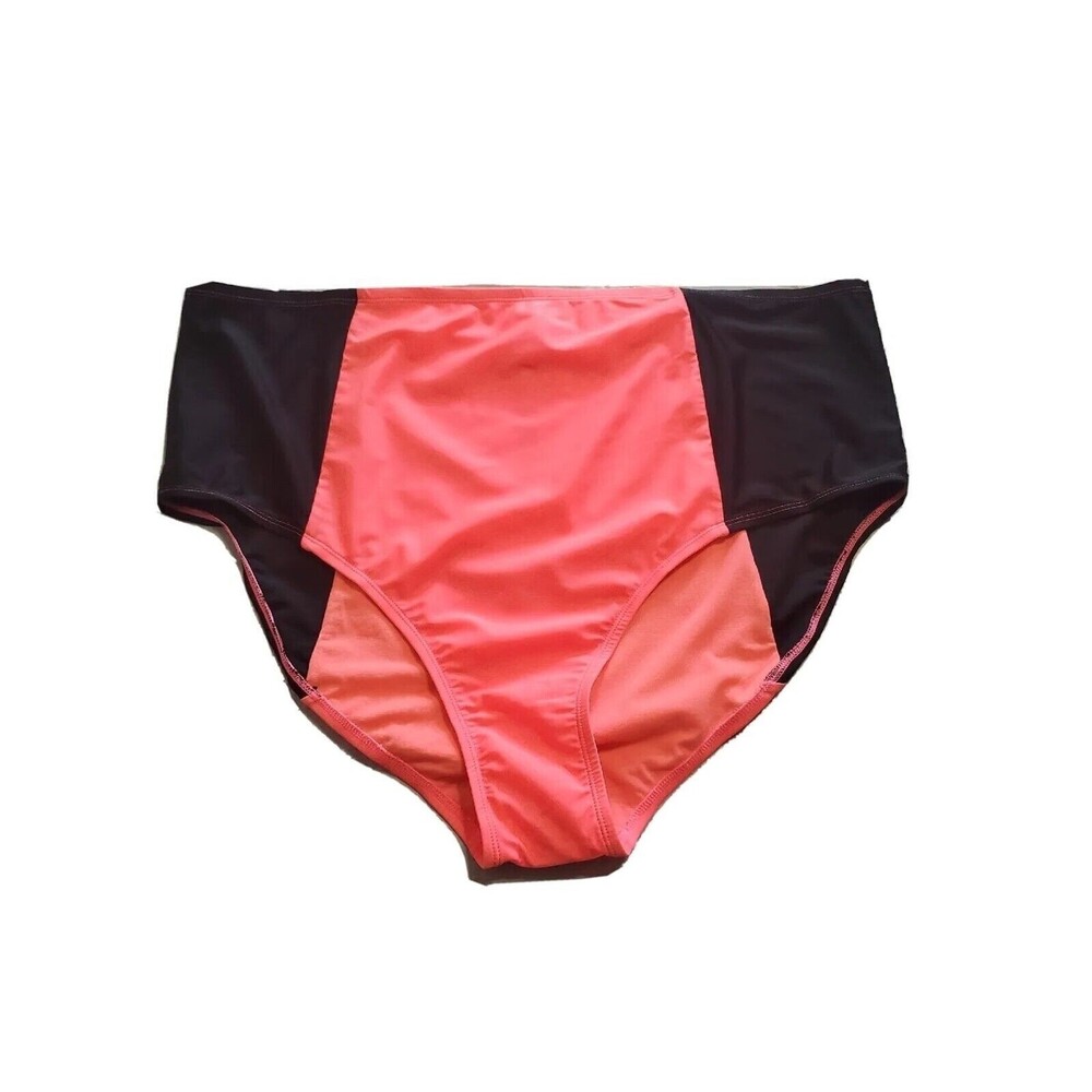 Womens Bikini Bottom 4xl Orange Peach & Black Moxi Blu Tags